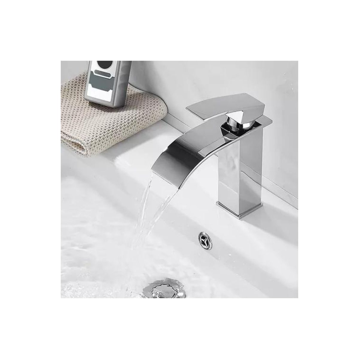 GENERICO - Llave Monomando Lavamanos Estilo Cascada Curva