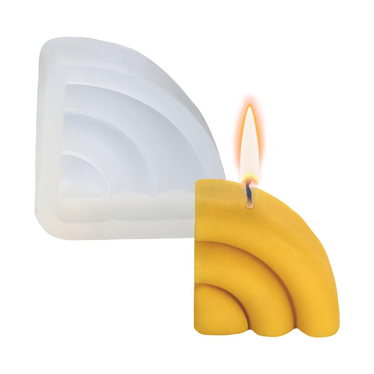 GENERICO - Molde Silicona Para Velas Mini Arcoiris Tres Lineas 3d Diy