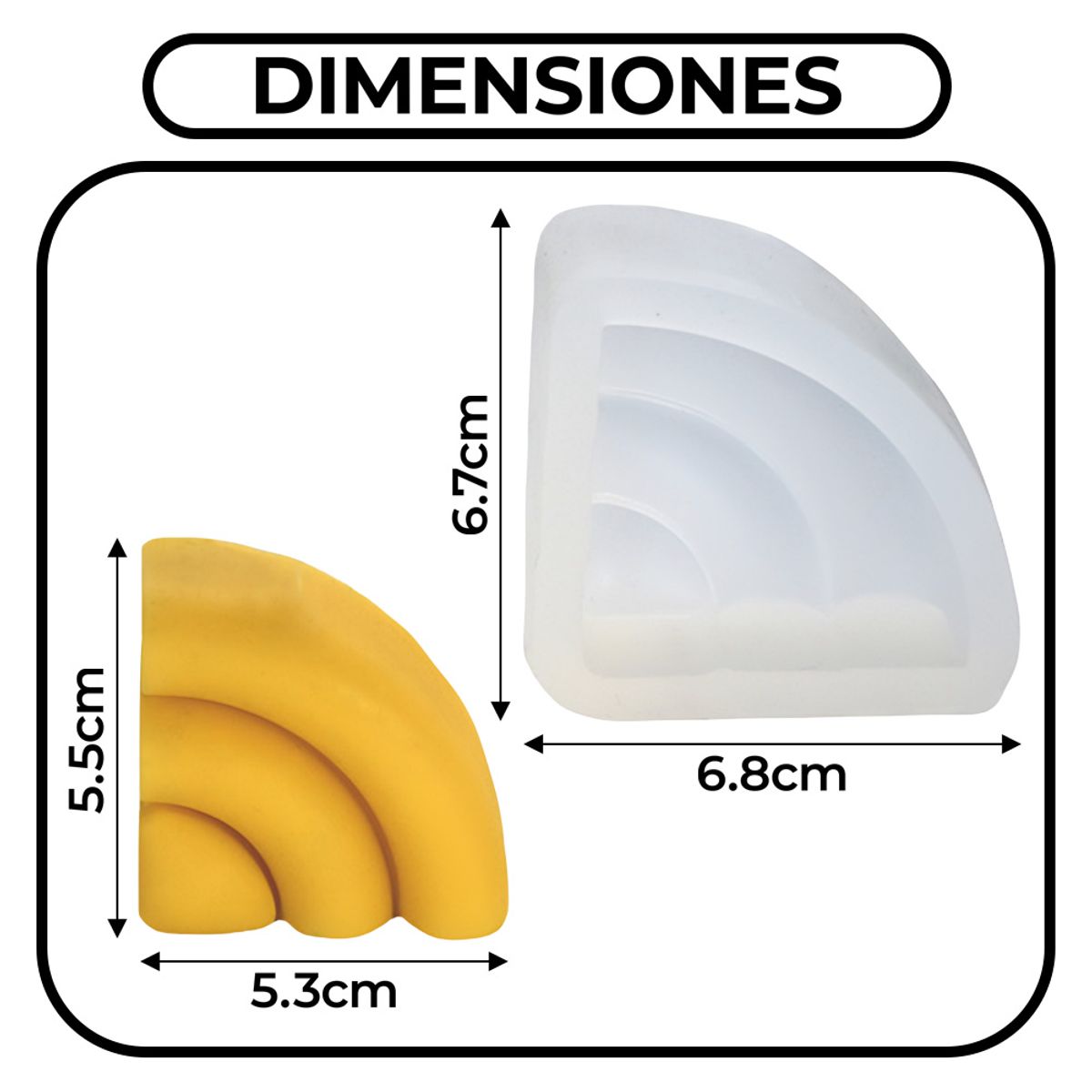 GENERICO - Molde Silicona Para Velas Mini Arcoiris Tres Lineas 3d Diy