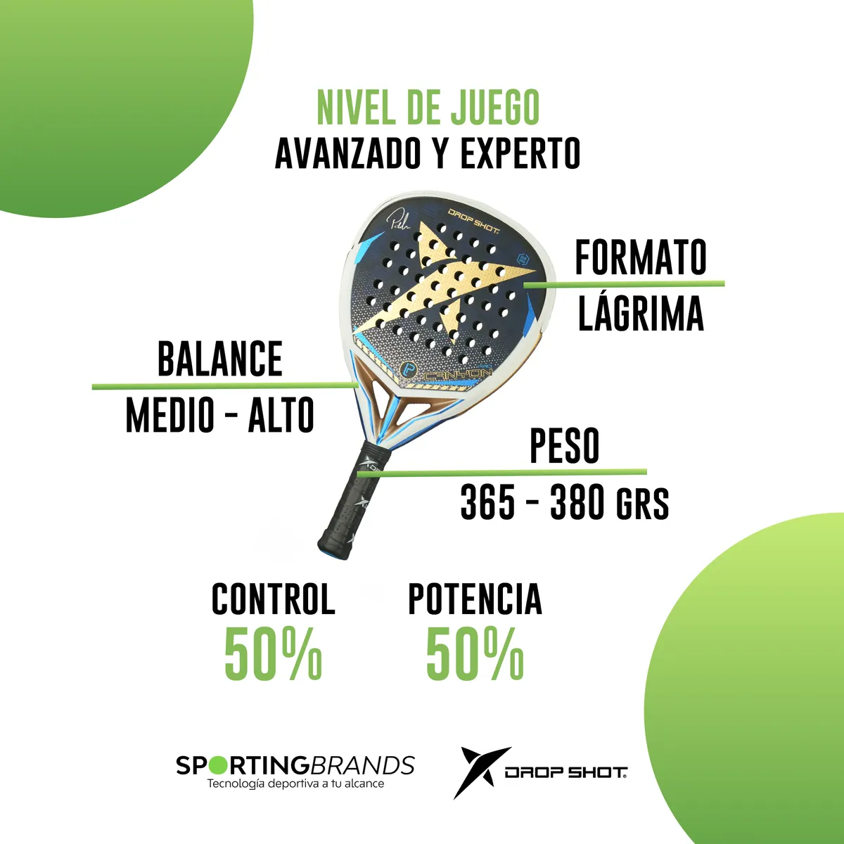 DROP SHOT - Pala Pádel Drop Shot Canyon Pro