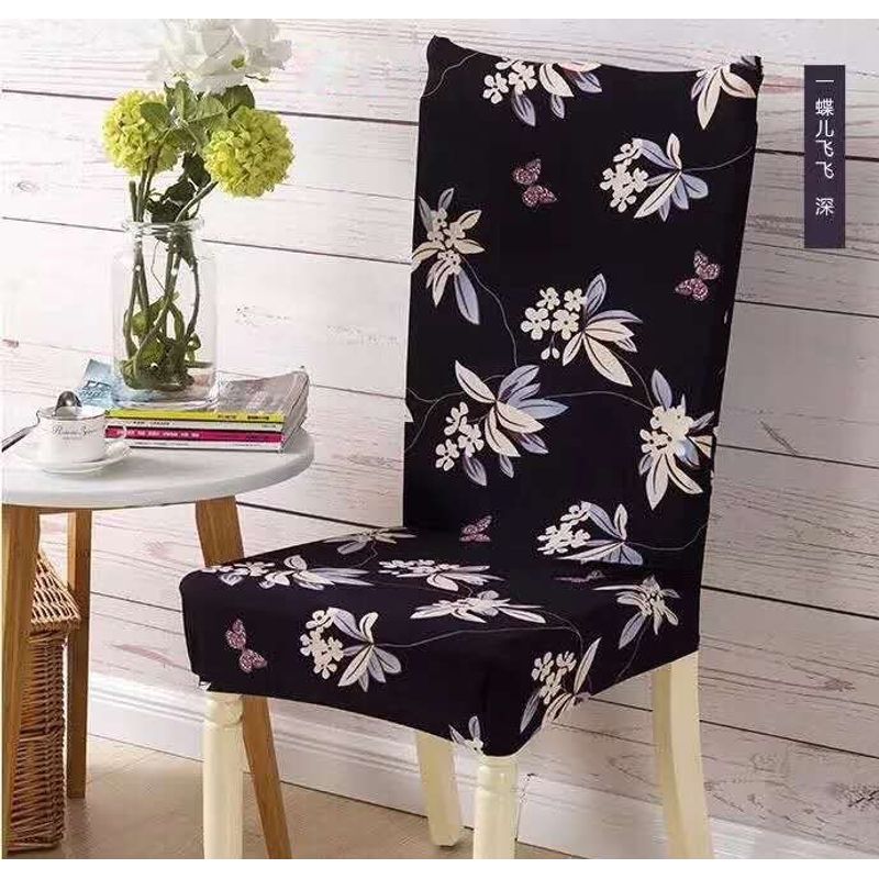 GENERICO - FUNDA ELASTICADA PARA SILLA CON DISEÑO FLOR MARIPOSA DE 4 WYM