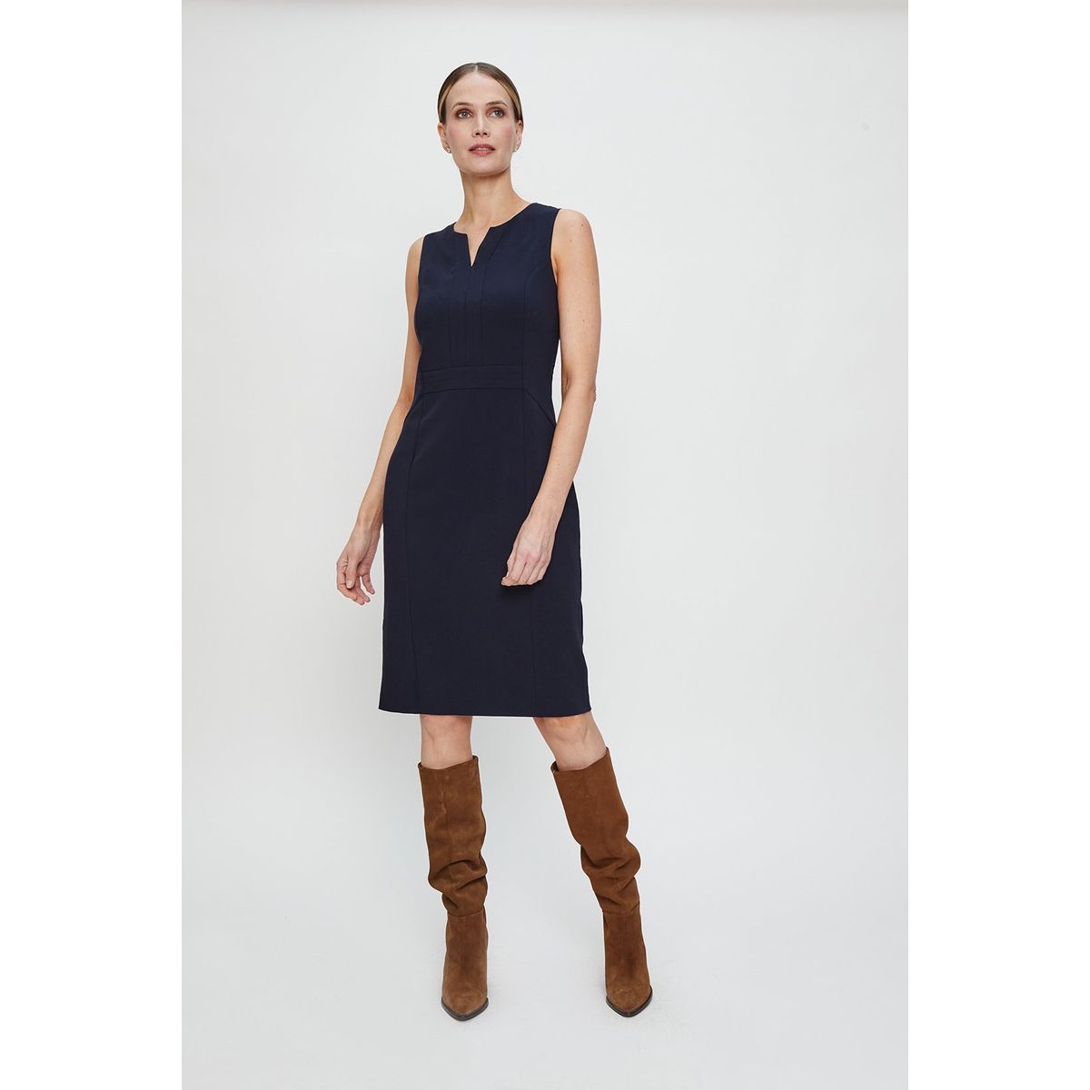 MA GRIFFE - Vestido Largo Azul Marino Mujer Magriffe