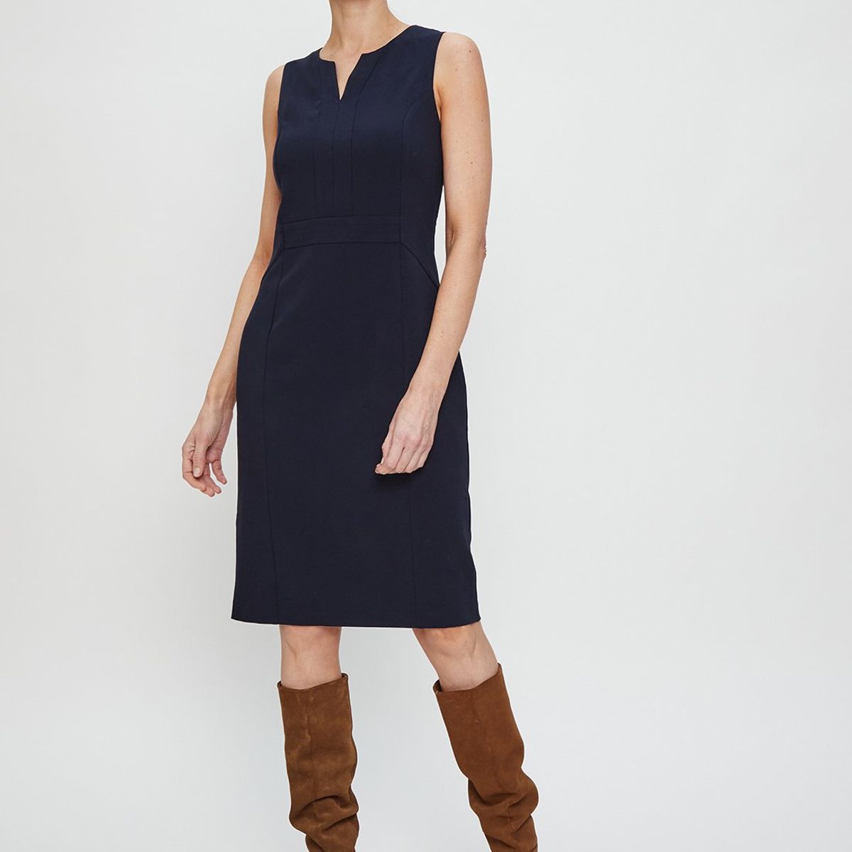 MA GRIFFE - Vestido Largo Azul Marino Mujer Magriffe