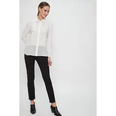 MA GRIFFE - Blusa Manga Larga Crudo Mujer Magriffe