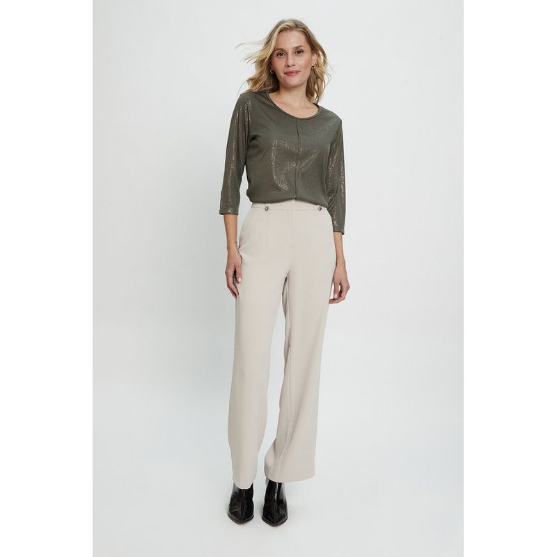 MA GRIFFE - Pantalon Beige Mujer Magriffe