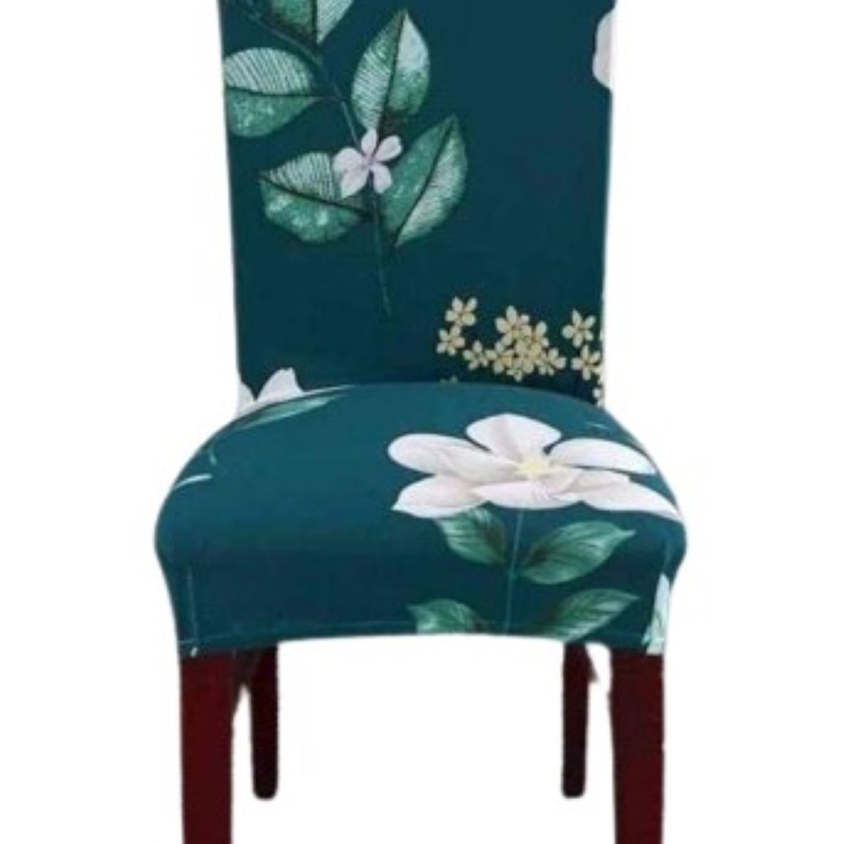 GENERICO - FUNDA ELASTICADA PARA SILLA CON DISEÑO FLOR TURQUESA DE 4 WYM