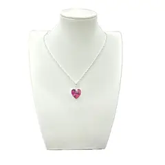 GENERICO - Collar Corazon Cristal Rosa Swarovski Plata 925 Caja Regalo