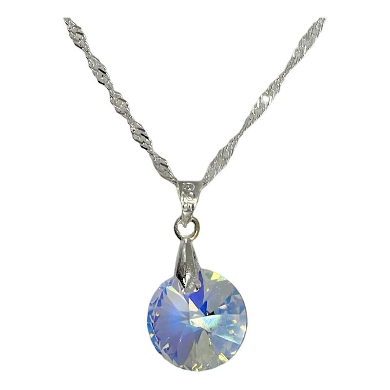 GENERICO - Collar Punto De Luz Cristal Swarovski Plata Ley 925 + Caja