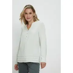 MA GRIFFE - Blusa Manga Larga Verde Agua Mujer Magriffe_.