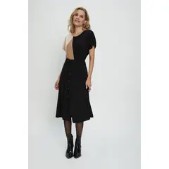 MA GRIFFE - Falda Larga Negro Mujer Magriffe