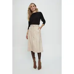 MA GRIFFE - Falda Lisa Beige Magriffe