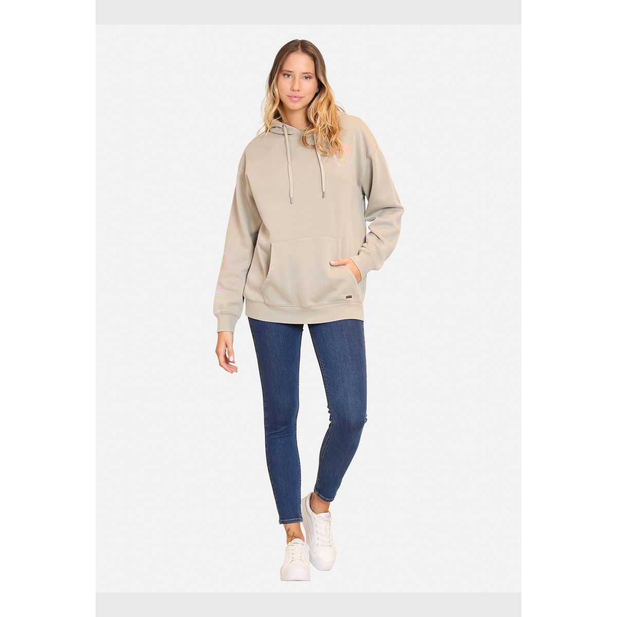 MAUI AND SONS - Poleron Canguro The Skull  Hoodie Verde  Mujer Maui And Sons