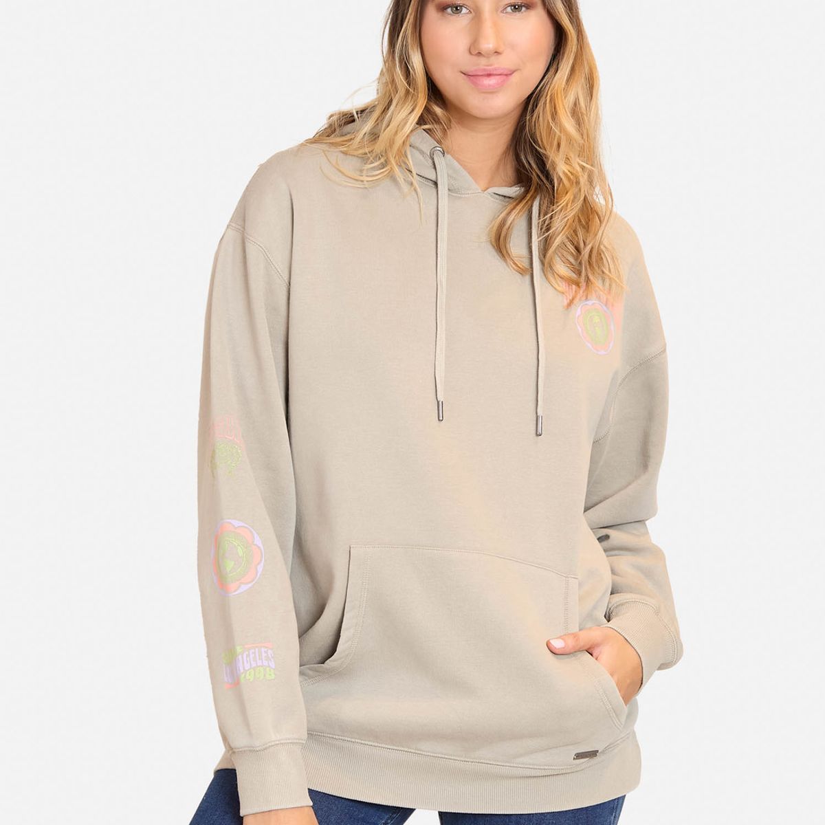 MAUI AND SONS - Poleron Canguro The Skull  Hoodie Verde  Mujer Maui And Sons