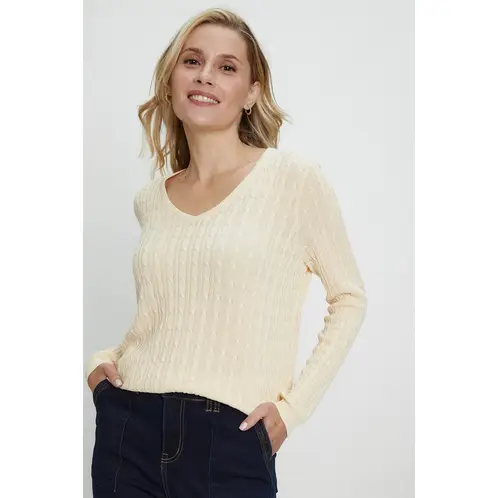 MA GRIFFE - Sweater Liso Blanco Magriffe