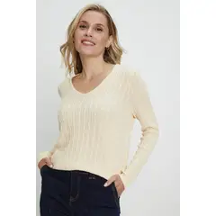 MA GRIFFE - Sweater Liso Blanco Magriffe
