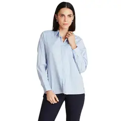 LORENZO DI PONTTI - Blusa Camisera Rayada Celeste