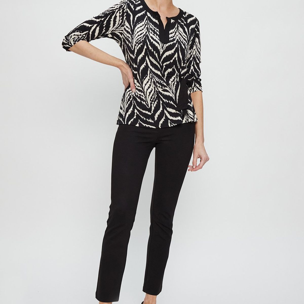 MA GRIFFE - Polera Manga Larga Negro Mujer Magriffe