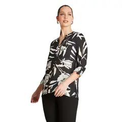 LORENZO DI PONTTI - Blusa Tipo Blusón Abotonado Negro