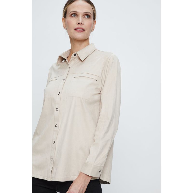 MA GRIFFE - Casaca Beige Mujer Magriffe