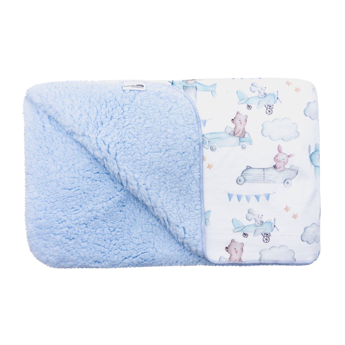 BAMBINO - Frazada De Sherpa Blanco Aviones Niño