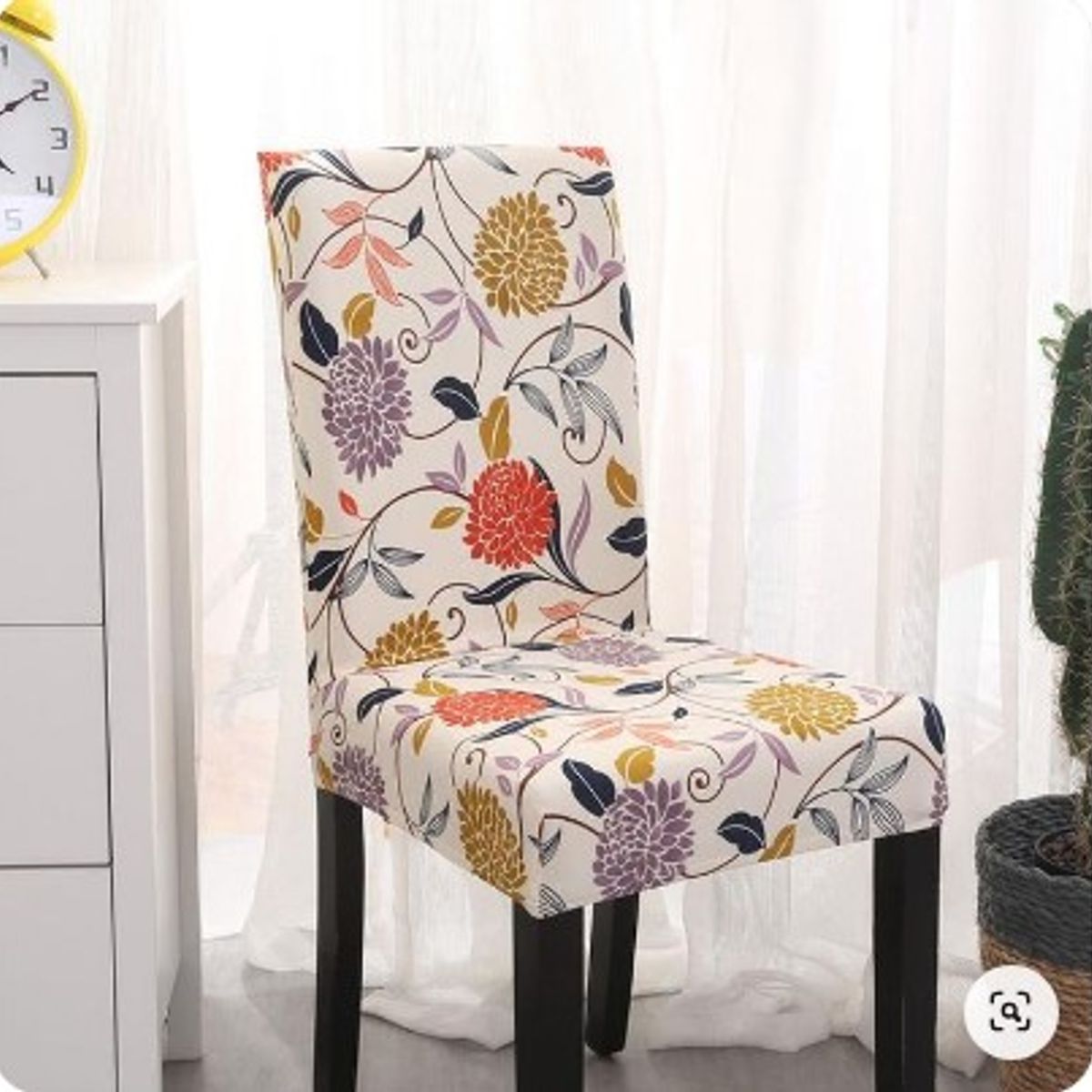 GENERICO - FUNDA ELASTICADA PARA SILLA CON DISEÑO FLOR COLORES DE 4 WYM