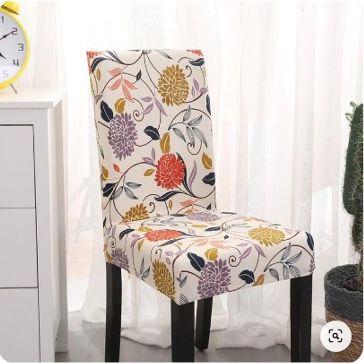 GENERICO - FUNDA ELASTICADA PARA SILLA CON DISEÑO FLOR COLORES DE 4 WYM