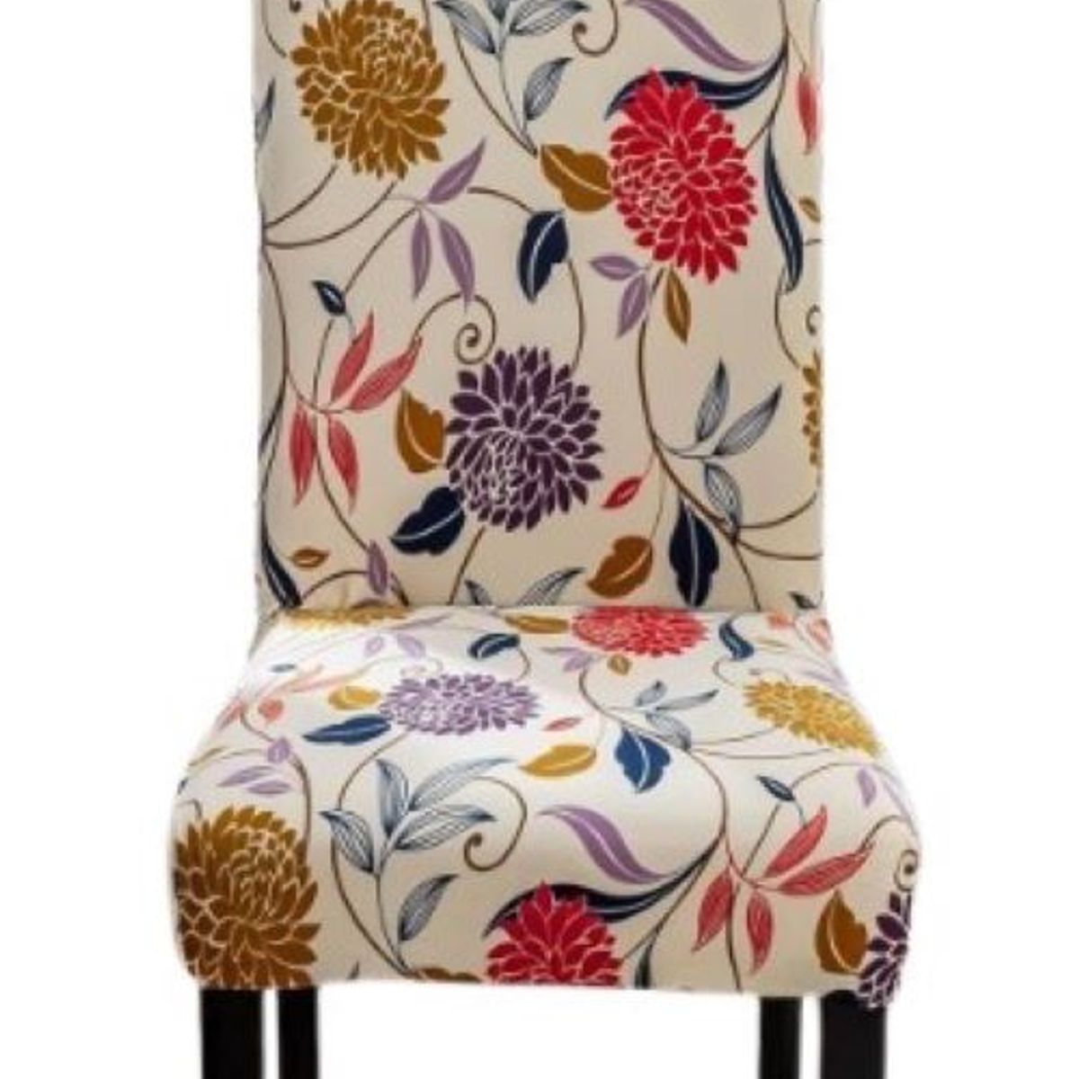 GENERICO - FUNDA ELASTICADA PARA SILLA CON DISEÑO FLOR COLORES DE 4 WYM