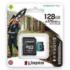 KINGSTON - Tarjeta de Memoria microSD 128GB Canvas GO Plus