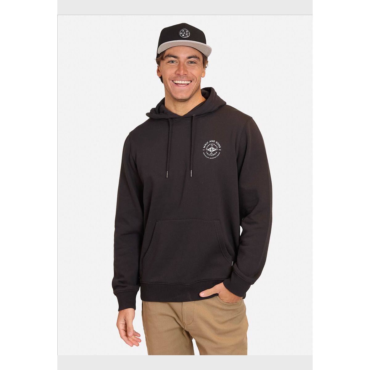 MAUI AND SONS - Poleron Canguro Sweatshirt Full Zipper Maui Logo Hombre Maui And Sons