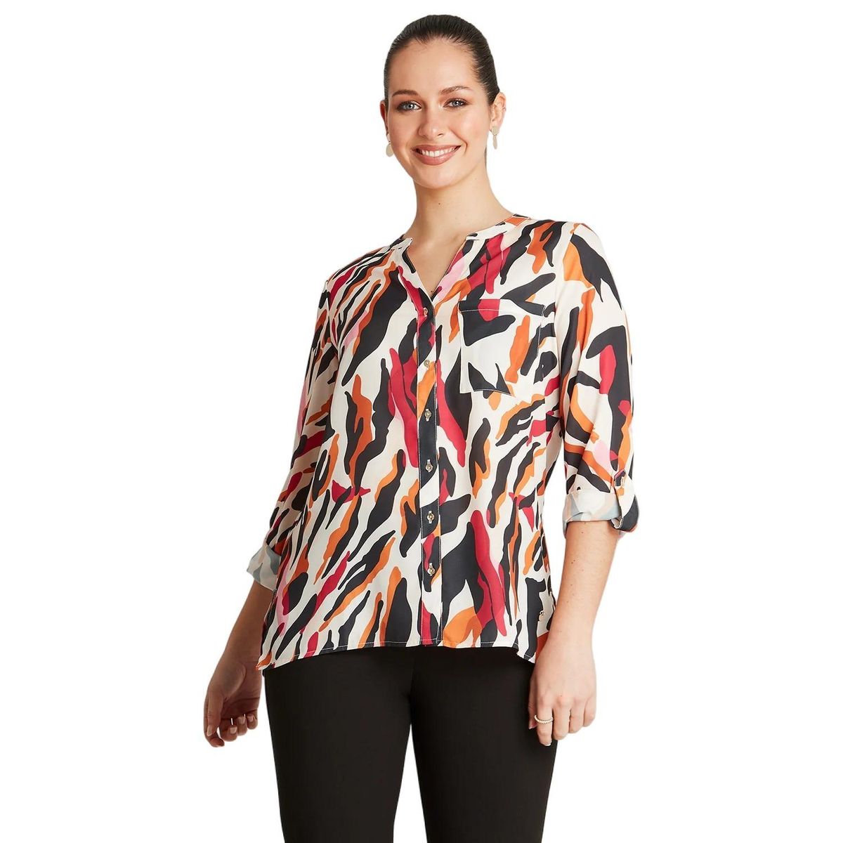 LORENZO DI PONTTI - Blusa Tipo Blusón Abotonado Fucsia