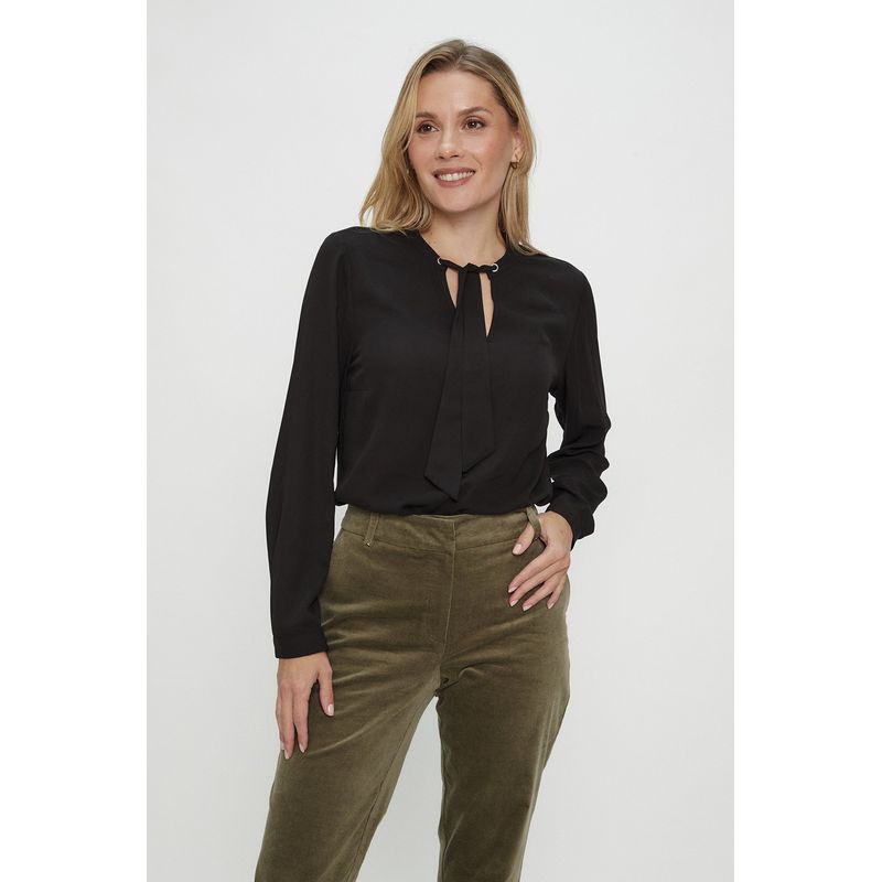 MA GRIFFE - Blusa Manga Larga Negro Mujer Magriffe