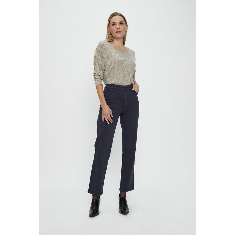 MA GRIFFE - Jeans Straight Azul Marino Mujer Magriffe