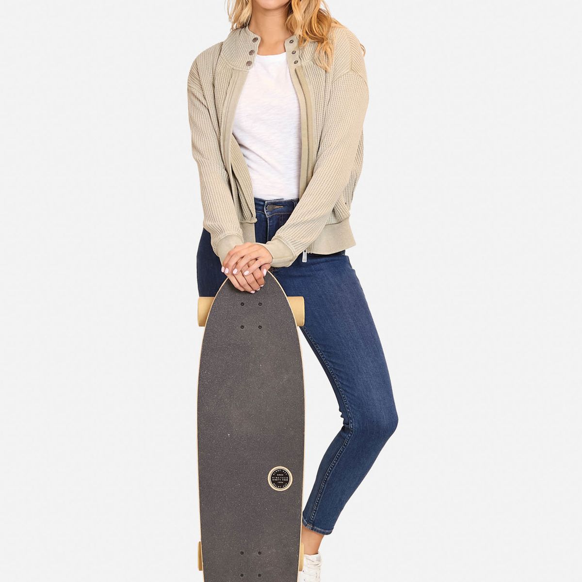 MAUI AND SONS - Poleron Waffle Crew Neck Full Verde Mujer Maui And Sons