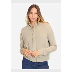 MAUI AND SONS - Poleron Waffle Crew Neck Full Verde Mujer