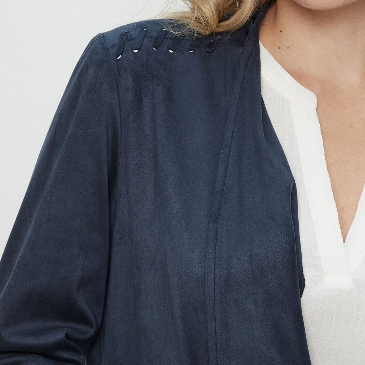 MA GRIFFE - Tapado Abierto Azul Marino Mujer Magriffe