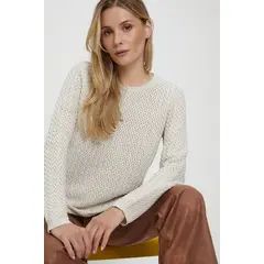 MA GRIFFE - Sweater Liso Beige Magriffe