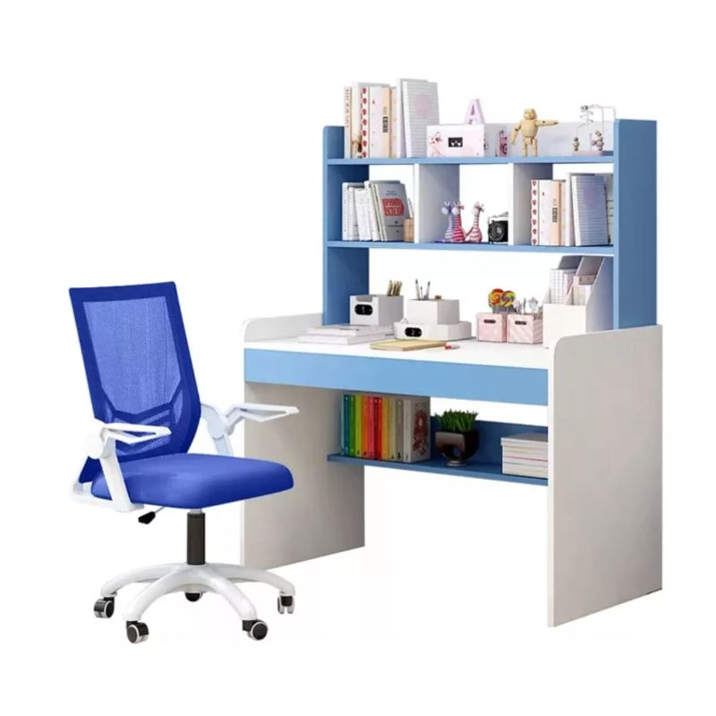 GENERICO - Escritorio Con Estantería Organizador Libros Color Celeste