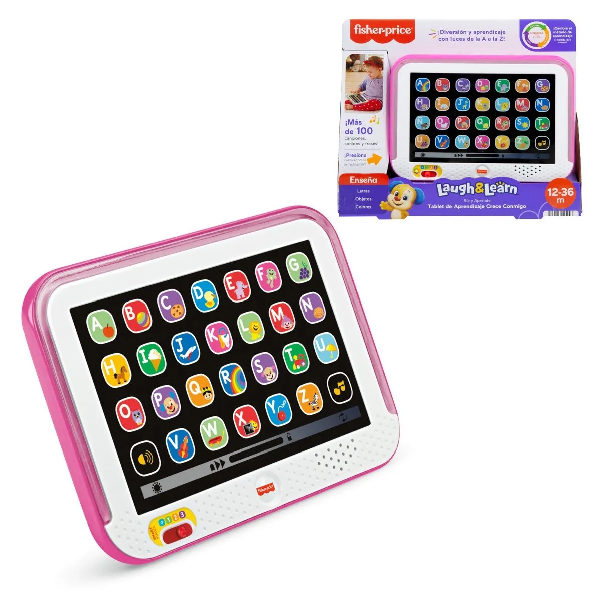 FISHER PRICE - Tablet didáctica Fisher Price para bebé aprendizaje rosado