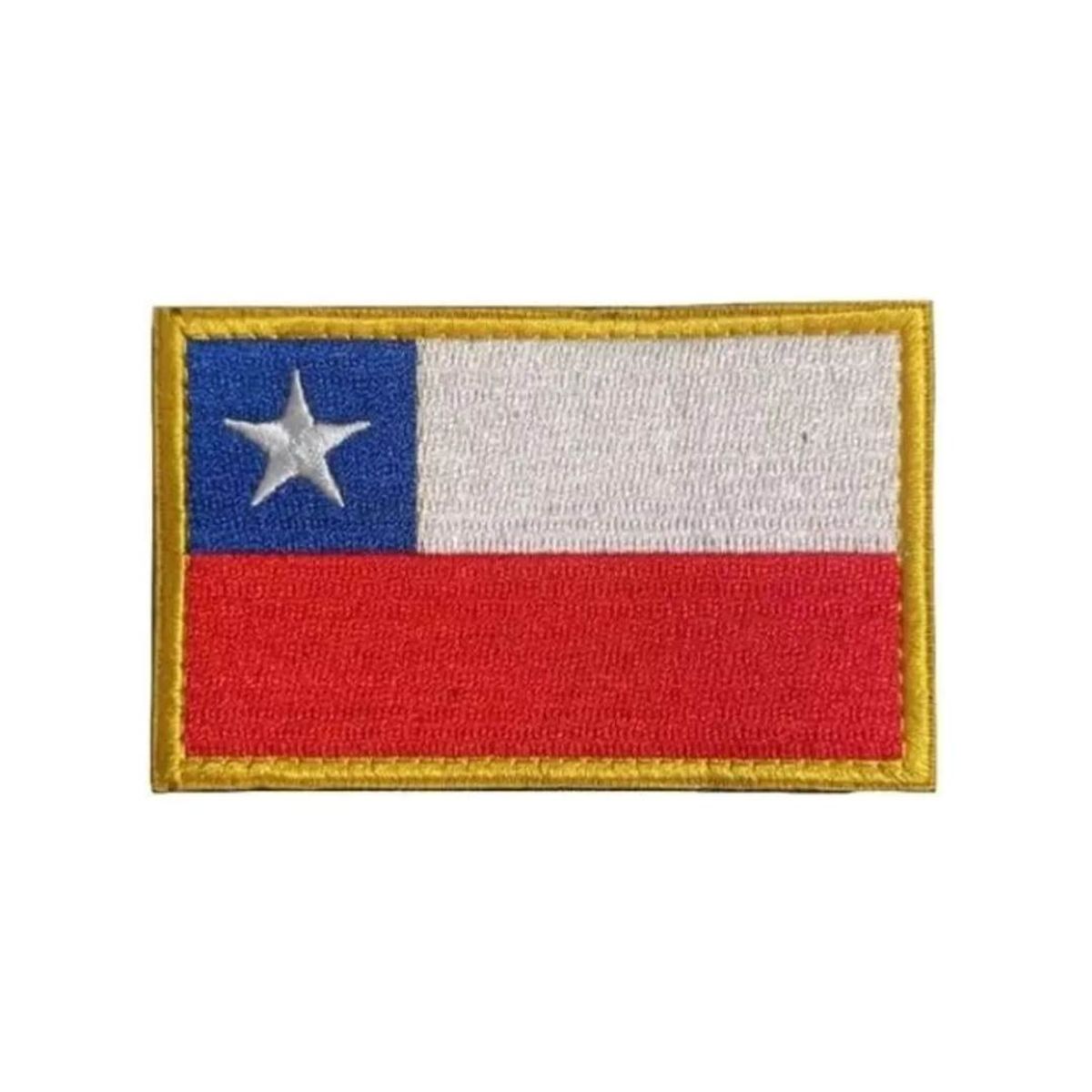 GENERICO - Parche Uniforme Tactico Bandera De Chile Borde Dorado
