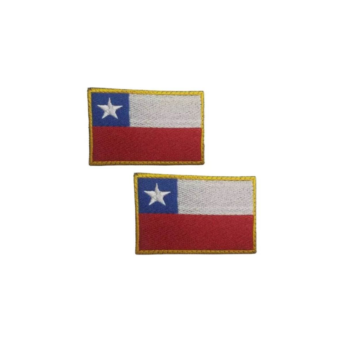 GENERICO - Parche Uniforme Tactico Bandera De Chile Borde Dorado