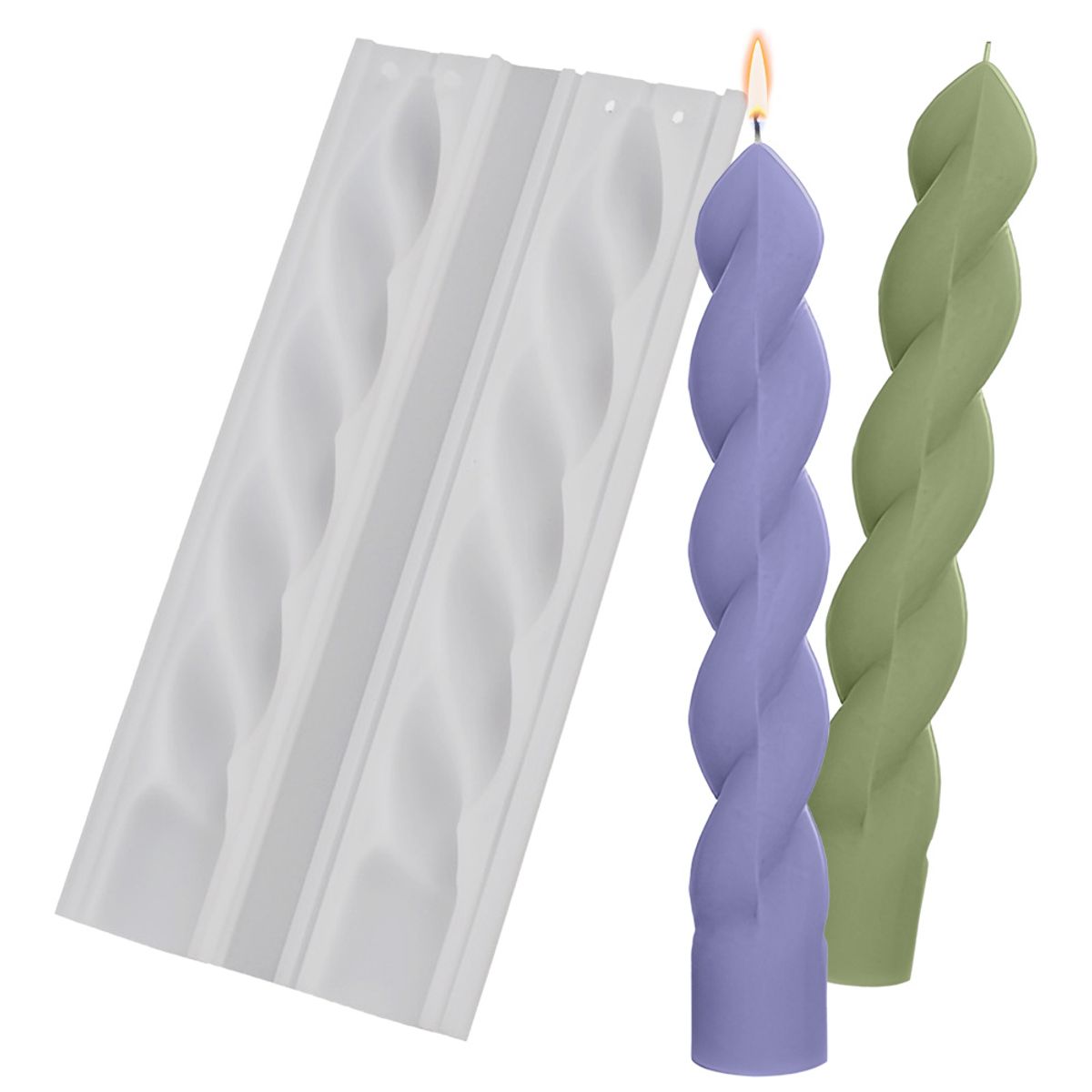 GENERICO - Molde De Silicona Para Vela Larga Con Forma Espiral 3d