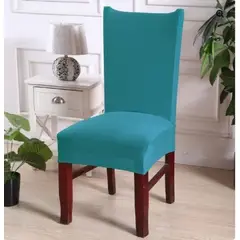 GENERICO - FUNDA ELASTICADA PARA SILLA UNICOLOR CELESTE SET DE 4 WYM