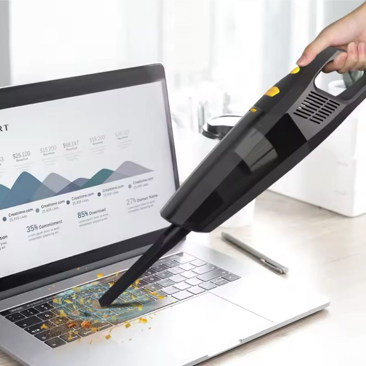 GENERICO - Aspiradora De Auto Hogar y Oficina Portatil Cordless 6000pa