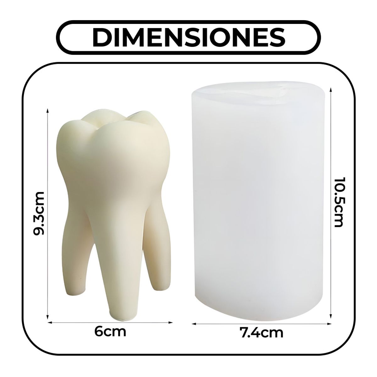 GENERICO - Molde Silicona Con Forma De Diente Muela 3d Para Decoración