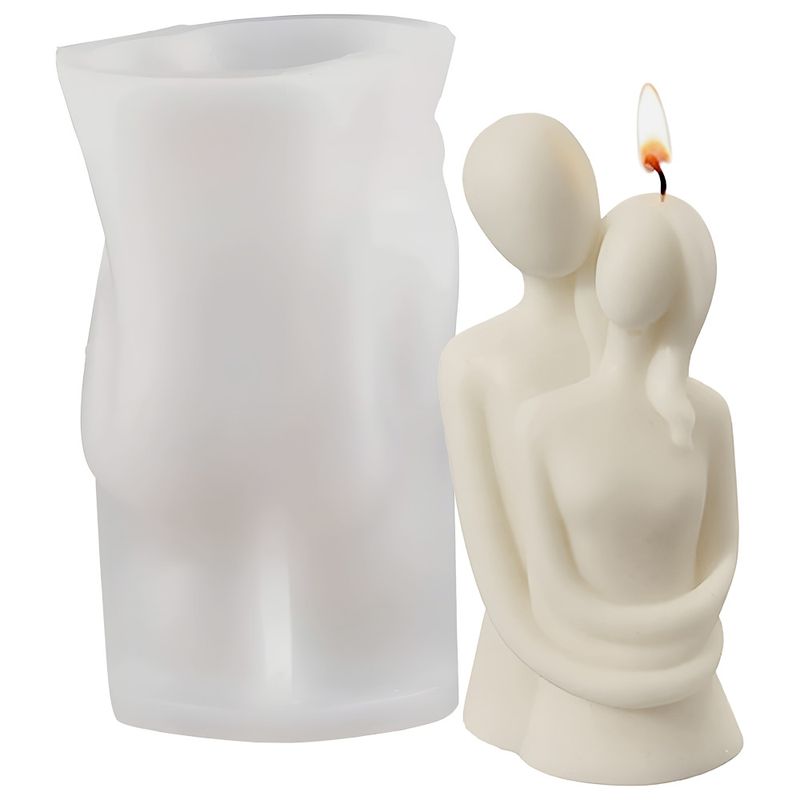GENERICO - Molde De Silicona Para Velas Y Jabones Pareja Abrazada 3d