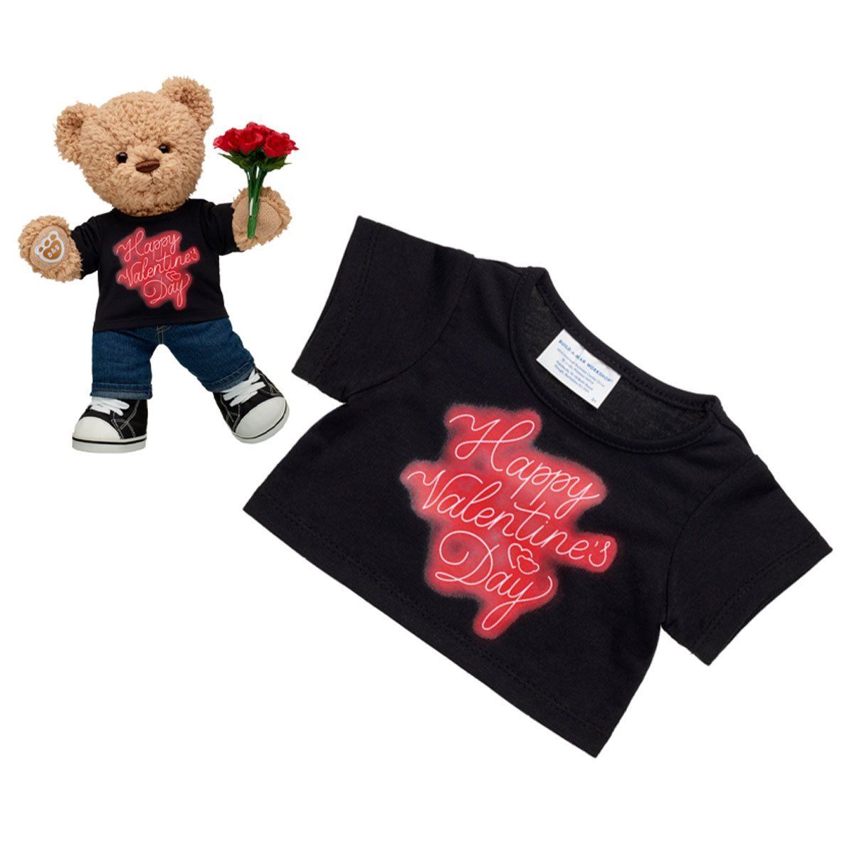 BUILD A BEAR - Polera Build A Bear neón San Valentín para peluche