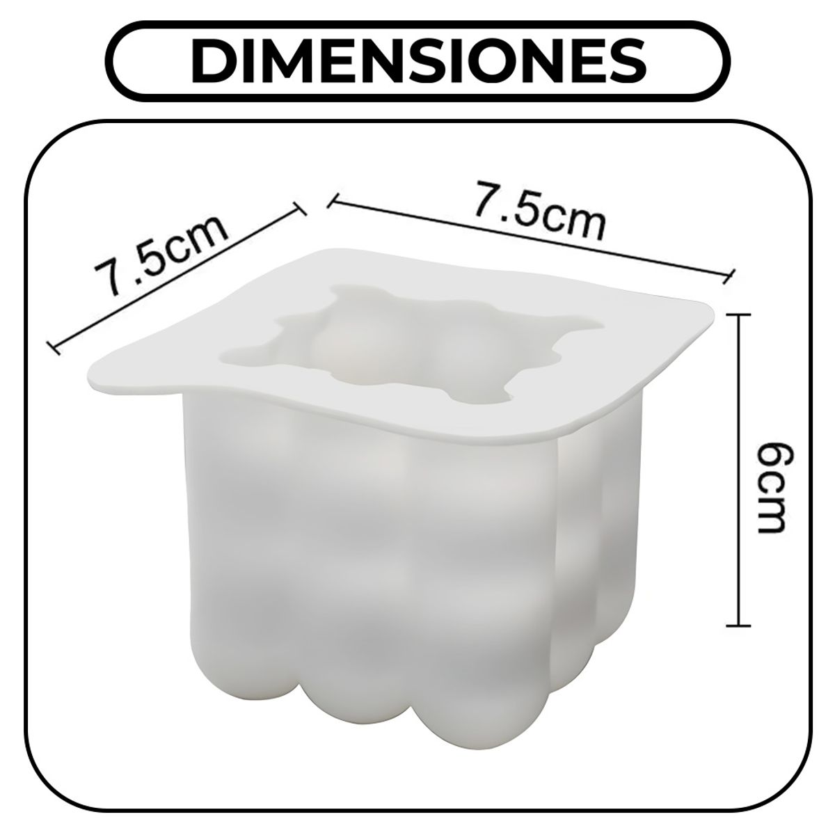 GENERICO - Molde De Silicona Para Velas Y Jabones Cubo Cuadrado 3d Diy