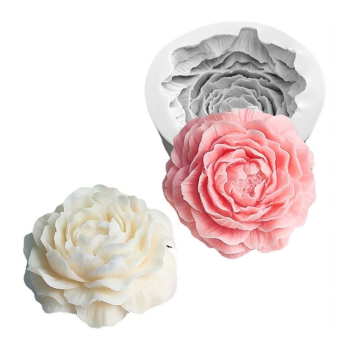 GENERICO - Molde Silicona Para Velas Con Forma De Flor Poenía 3d Diy