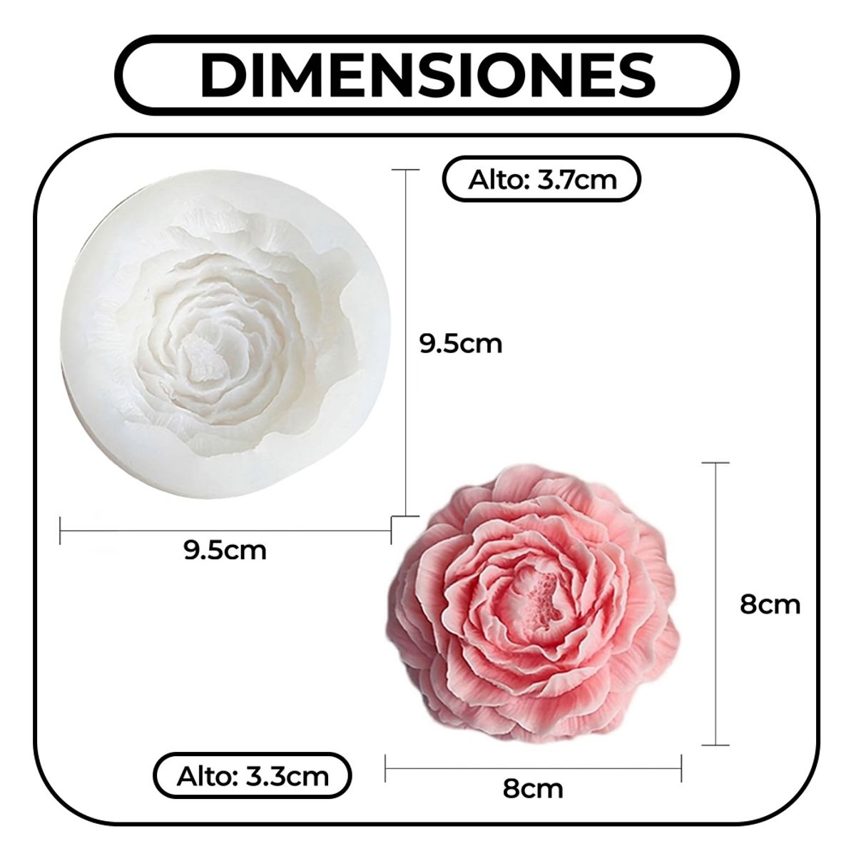 GENERICO - Molde Silicona Para Velas Con Forma De Flor Poenía 3d Diy