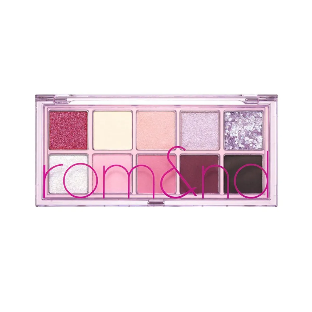 ROMAND - Paleta de sombras coreana con 10 tonos rosa